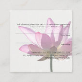 ライトまたはピンクのはすホリスティックな健康の紹介の© スクエア名刺 (裏面)