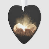 ライトを握る折られた手 オーナメント (正面)