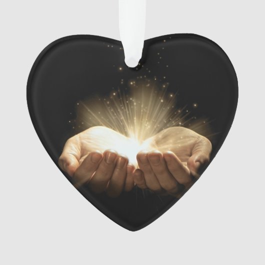 ライトを握る折られた手 オーナメント (正面)