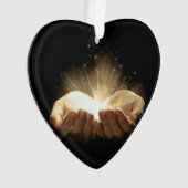 ライトを握る折られた手 オーナメント (正面)