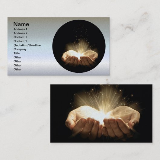 ライトを握る折られた手 名刺 (正面/裏面)
