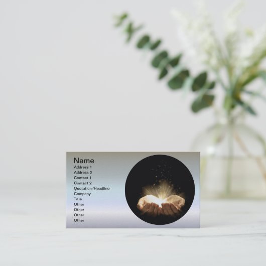 ライトを握る折られた手 名刺 (スタンド正面)