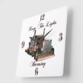 ライトを柱時計を燃やさせ続けて下さい スクエア壁時計 (傾斜)