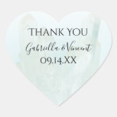 ライトアイスブルークリスタル結婚ズサンキューメッセージカード ハートシール (正面)