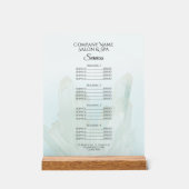 ライトアイスブルークリスタル サロン スパ サービス メニュー アクリルサイン (正面)