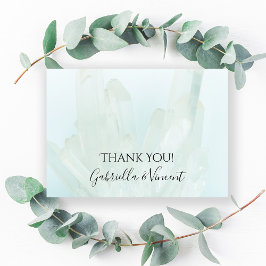 ライトアイスブルー結婚クリスタル サンキューカード