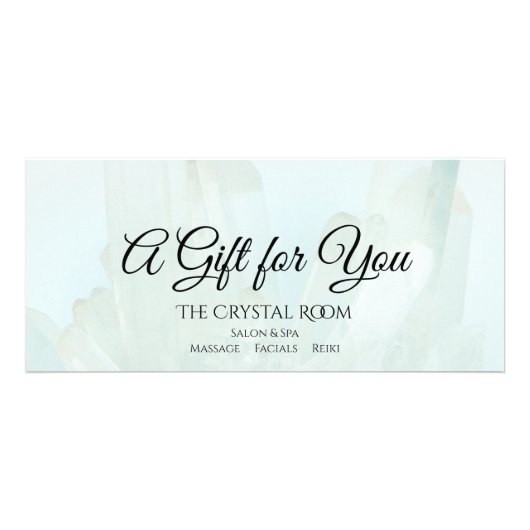 ライトアイスブルー結晶スパサロンギフト証明書 ラックカード (正面)