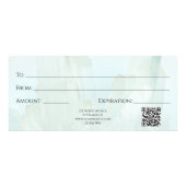 ライトアイスブルー結晶スパサロンギフト証明書 ラックカード (裏面)