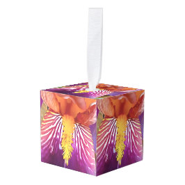 ライトアイリスマクロ芸術的抽象芸術 キューブオーナメント