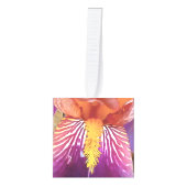 ライトアイリスマクロ芸術的抽象芸術 キューブオーナメント (正面)