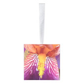 ライトアイリスマクロ芸術的抽象芸術 キューブオーナメント (右)