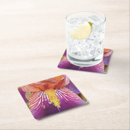 ライトアイリスマクロ芸術的抽象芸術 スクエアペーパーコースター