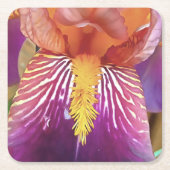 ライトアイリスマクロ芸術的抽象芸術 スクエアペーパーコースター (正面)