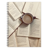 ライトアカデミアエステティックコーヒーと書籍 ノートブック (正面)