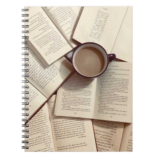 ライトアカデミアエステティックコーヒーと書籍 ノートブック (正面)