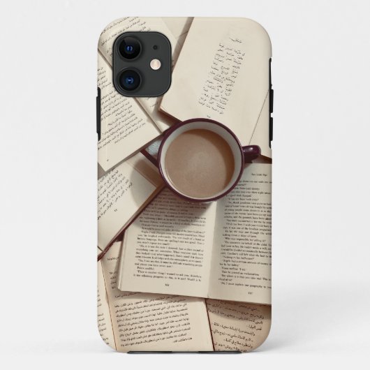 ライトアカデミアエステティックコーヒーと書籍 Case-Mate iPhoneケース (裏面)