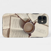 ライトアカデミアエステティックコーヒーと書籍 Case-Mate iPhoneケース (裏面(横))