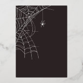 ライトアカデミアフローラハロウィーンスカルクラウンスパイダー 箔招待状 (裏面)