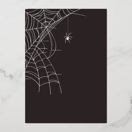 ライトアカデミアフローラハロウィーンスカルクラウンスパイダー 箔招待状 (裏面)