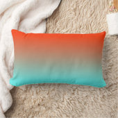 ライトアクアオレンジグラデーション ランバークッション (ブランケット)