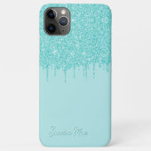 ライトアクアターコイズグリーングリッターアートパターン Case-Mate iPhoneケース (裏面)