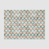 ライトアクアターコイズティール(緑がかった色)オレンジホワイトモザイクアート 薄葉紙 (正面)