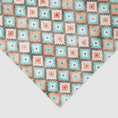 ライトアクアターコイズティール(緑がかった色)オレンジホワイトモザイクアート 薄葉紙 (詳細)