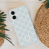 ライトアクアフィッシュスケールパターンモノグラム iPhone 16ケース