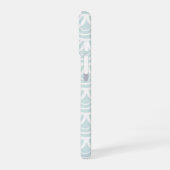 ライトアクアフィッシュスケールパターンモノグラム iPhone 16ケース (左側面)