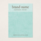 ライトアクアブルーのテクスチャイヤリングディスプレイカード (正面)