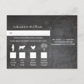 ライトアクアブルーのメイソンジャー黒板ウェディング ポストカード (裏面)