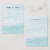 ライトアクアブルーウォーターカラージュエリーイヤリングディスプレイ 名刺 (正面/裏面)