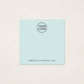 ライトアクアブルーカスタムロゴのイヤリングディスプレイカード (正面)