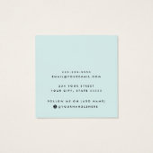 ライトアクアブルーカスタムロゴのイヤリングディスプレイカード (裏面)