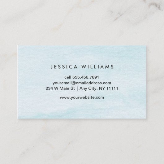 ライトアクアブルーグラデーションウォーターかわいらし色 名刺 (裏面)