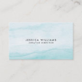 ライトアクアブルーグラデーションウォーターかわいらし色 名刺 (正面)