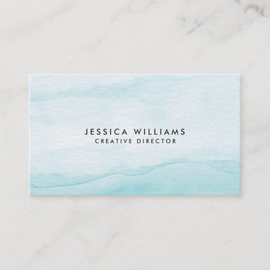 ライトアクアブルーグラデーションウォーターかわいらし色 名刺 (正面)