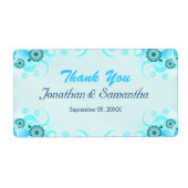 ライトアクアブルーティール（緑がかった色）フローララージ結婚式の引き出物 ラベル (正面)