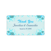 ライトアクアブルーティール（緑がかった色）フローラ媒体結婚式の引き出物 ラベル (正面)