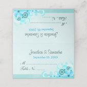 ライトアクアブルーハイビスカスフローラ折り畳みテーブル プレイスカード (外部開封)