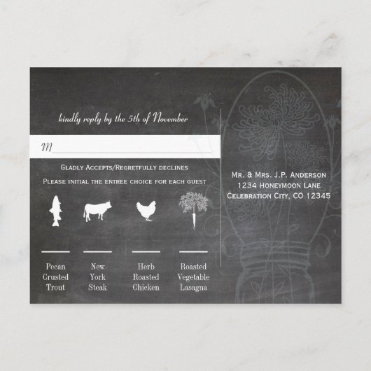 ライトアクアブルーメイソンジャールシャルボードズ結婚ーズ ポストカード (裏面)