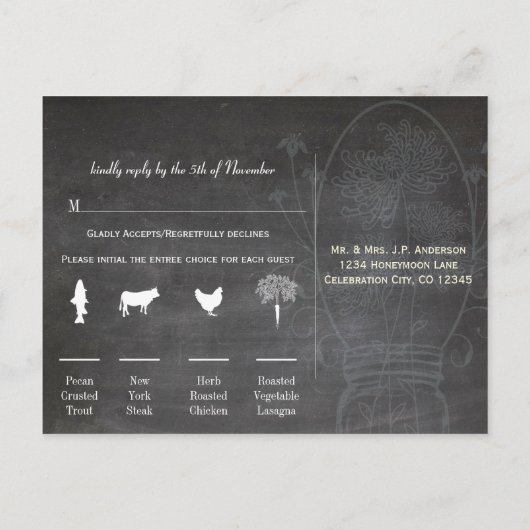 ライトアクアブルーメイソンジャールシャルボードズ結婚ーズ ポストカード (裏面)