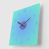 ライトアクア/グリーンマウブセンター> Plain Wall Clocks スクエア壁時計 (傾斜)