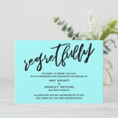 ライトアクア　残念ながら結婚式中止のお詫びカード 招待状 (スタンド正面)