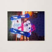 ライトアップされたクマ ジグソーパズル (横)