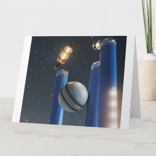 ライトアップされたクリケットの茂みの切り株 カード (正面)