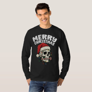 ライトアップされたクリスマススカル Tシャツ