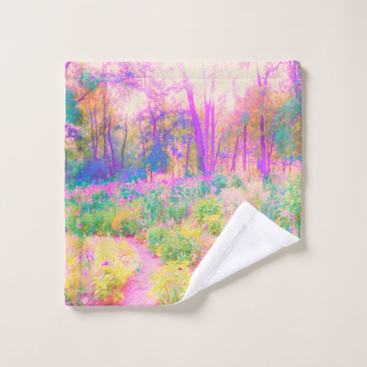 ライトアップされたピンクと珊瑚園風景 ウォッシュタオル (ウォッシュタオル)