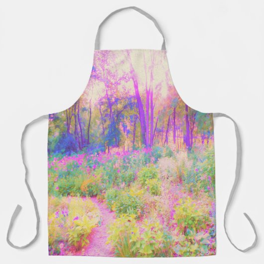 ライトアップされたピンクと珊瑚園風景 エプロン (正面)