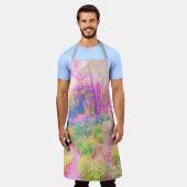 ライトアップされたピンクと珊瑚園風景 エプロン (着用した状態)